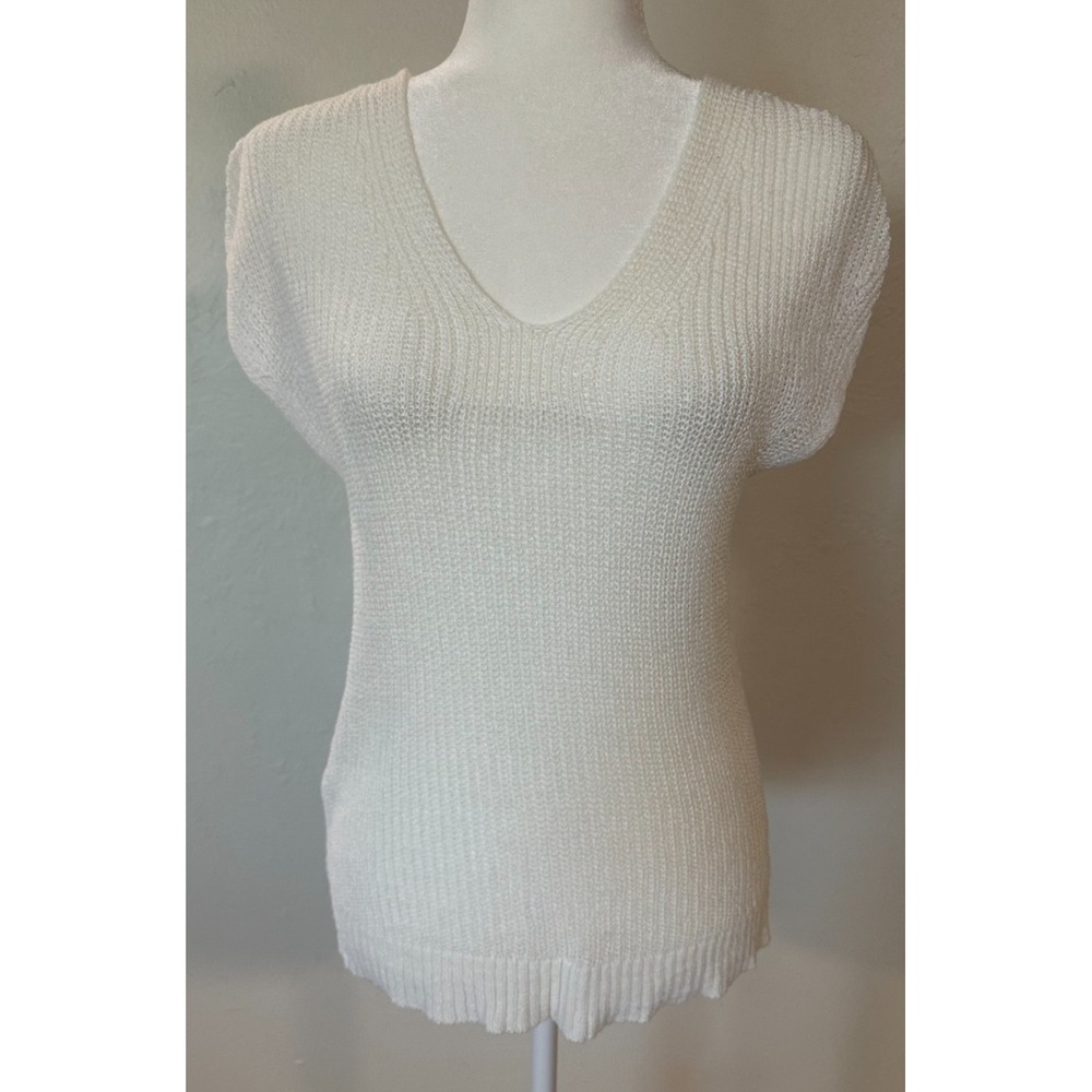 TOMMY BAHAMA White Open Knit XS Swimsuit Cover-Up Tunic Top Mesh EUC